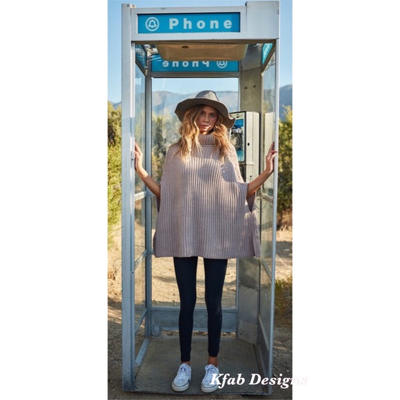 ❤️LAST 1! Softest Turtle Neck Solid Sweater Cape! - Picture 6 of 7